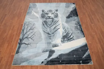Majestic Tiger Modern Area Rug 6x8 for Bold Home Decor Statements