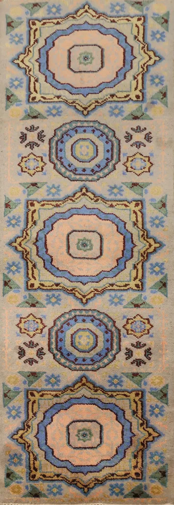 Geometric Kazak Indian Runner Rug 2x8