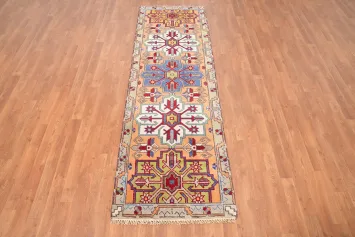 Geometric Kazak Indian Runner Rug 3x8