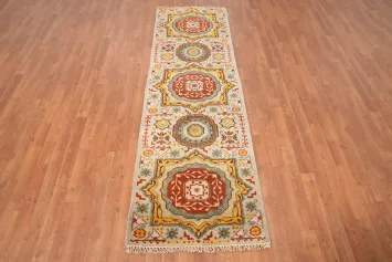 Geometric Kazak Indian Runner Rug 3x8