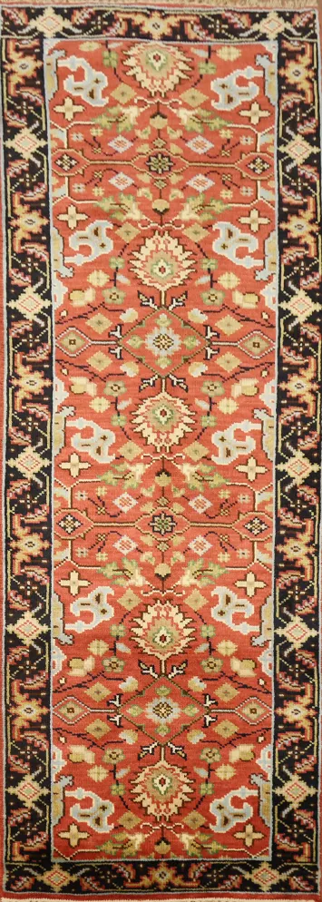 Handmade Wool Oushak Indian Runner Rug 3x8