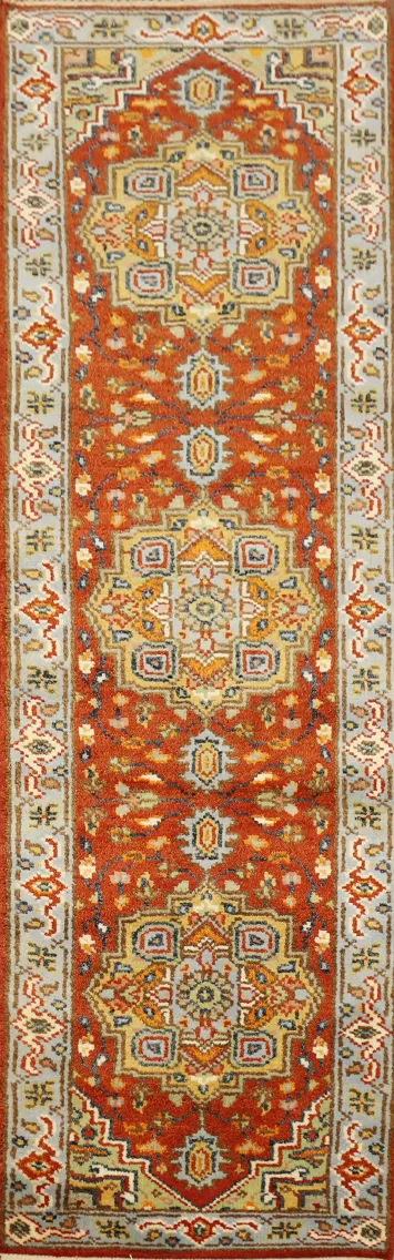 Geometric Heriz Serapi Oriental Runner Rug 2x8