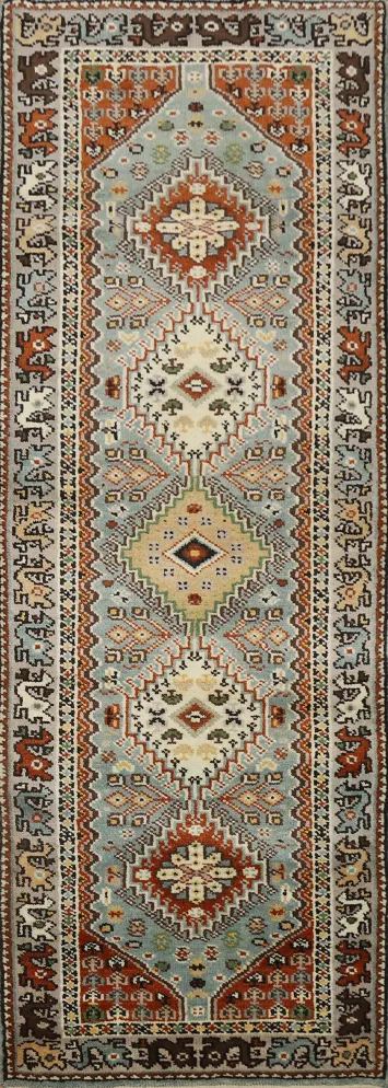 Geometric Viss Indian Runner Rug 3x8