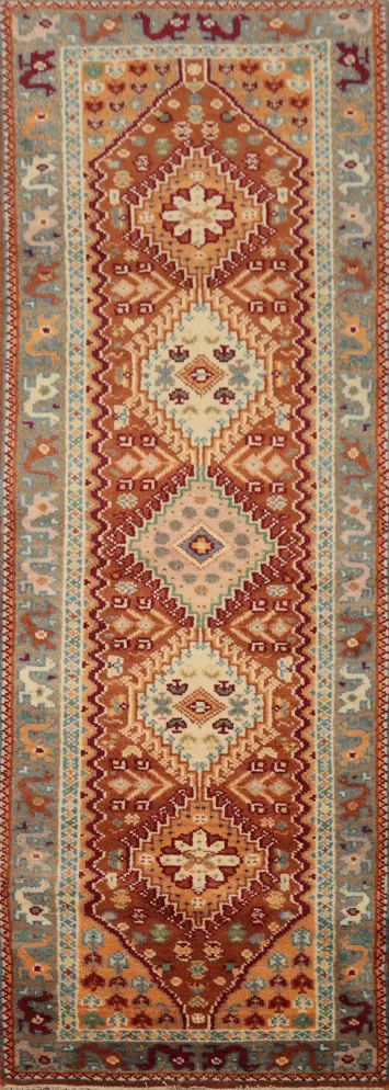 Geometric Viss Indian Runner Rug 3x8
