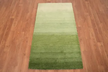 Elegant Green Gradient Gabbeh Rug 2x4 for Modern Home Decor