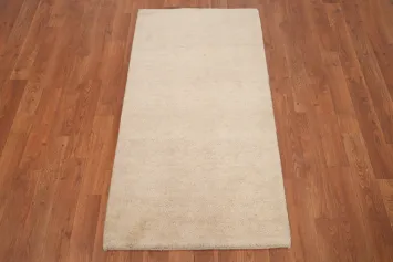 Luxurious Beige Gabbeh Rug 2x4 for Elegant Minimalist Spaces
