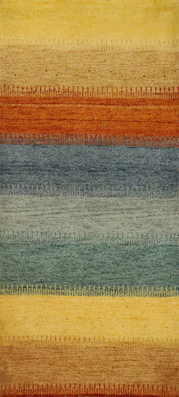 Vibrant Multi-Color Spectrum Gabbeh Rug 3x6 for Modern Spaces