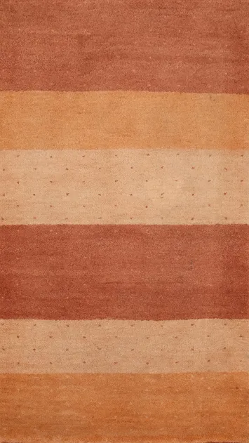Warm Earth Tone Striped Gabbeh Rug 2x4 for Cozy Living Spaces
