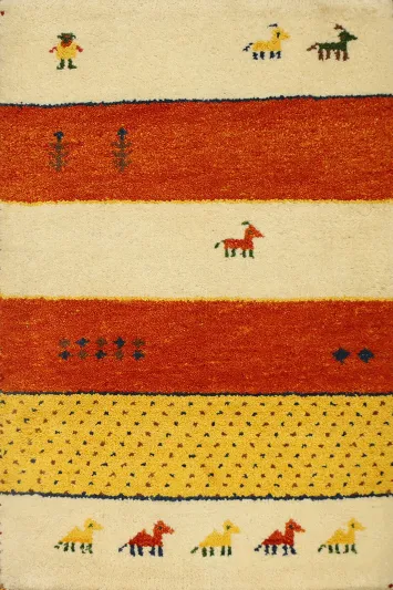 Little Animals Design Gabbeh Oriental Rug 2x3