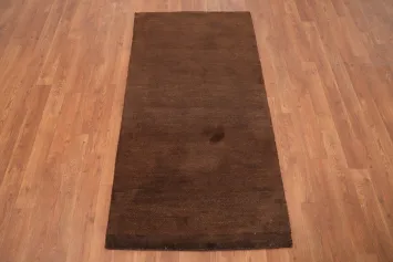 Luxurious Solid Brown Gabbeh Rug 2x5 for a Sophisticated Touch in Any Room