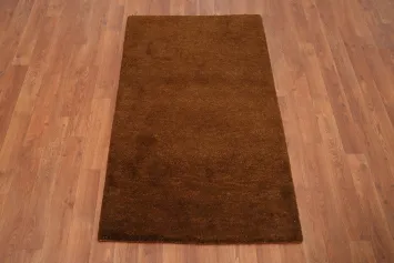 Rich Chocolate Brown Gabbeh Rug 2x4 for Warm Interior Designs
