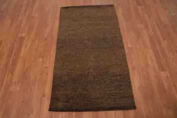 Chocolate Brown Gabbeh Oriental Runner Rug 2x5