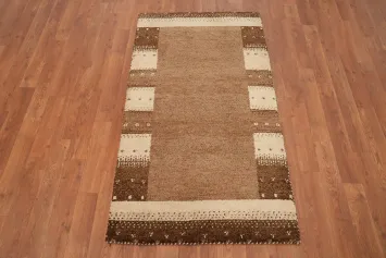 Brown Wool Gabbeh Oriental Rug 2x4