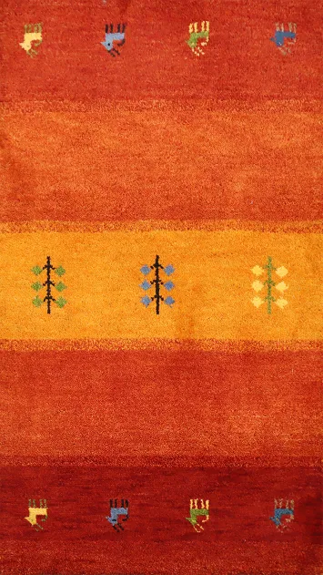 Warm Toned Gabbeh Rug 2x4 Craftsmanship for a Bold Interior Look