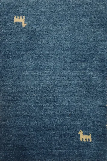 Blue Handmade Gabbeh Oriental Rug 2x3