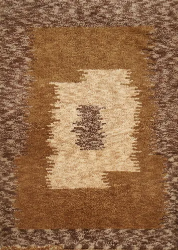 Rustic Brown Geometric Gabbeh Rug 2x3 for Cozy Home Ambiance