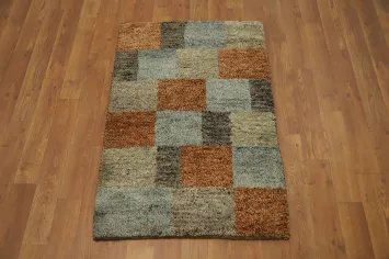 Checkered Wool Gabbeh Oriental Rug 2x3