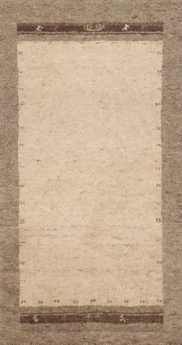 Elegant Beige and Brown Gabbeh Rug 2x4 for Modern Homes