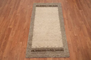 Elegant Beige and Brown Gabbeh Rug 2x4 for Modern Homes