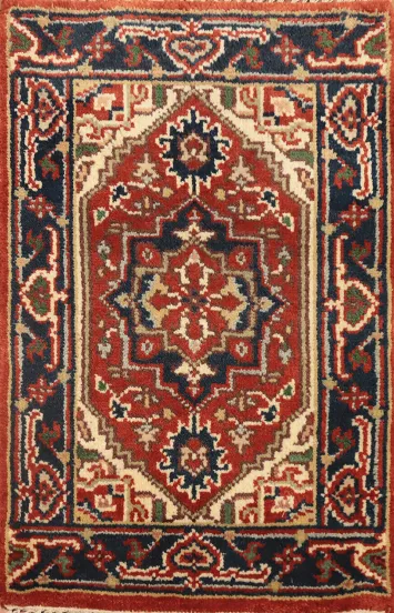 Geometric Heriz Serapi Handmade Accent Rug 2x3
