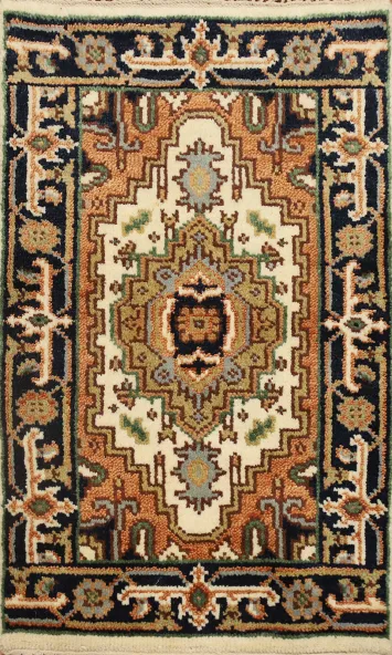 Geometric Heriz Serapi Handmade Accent Rug 2x3