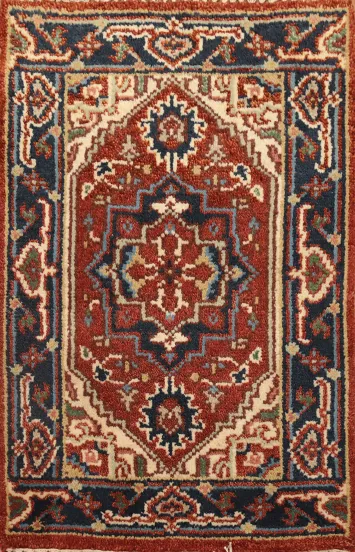 Geometric Heriz Serapi Handmade Wool Rug 2x3