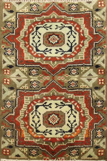 Geometric Kazak Handmade Wool Rug 2x3