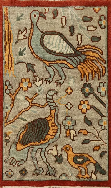 Animals Pictorial Ziegler Handmade Wool Rug 2x3