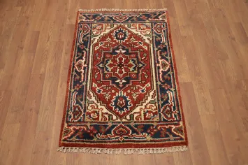 Geometric Heriz Serapi Handmade Wool Rug 2x3
