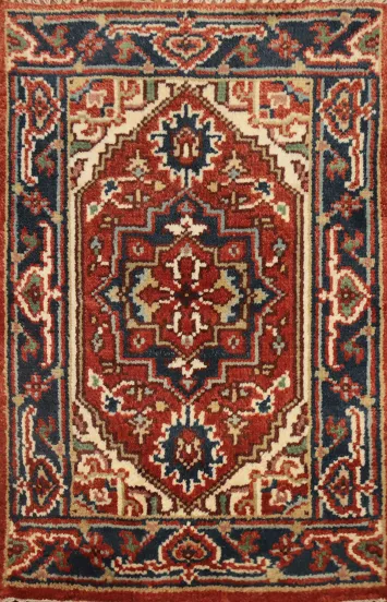 Geometric Heriz Serapi Handmade Wool Rug 2x3