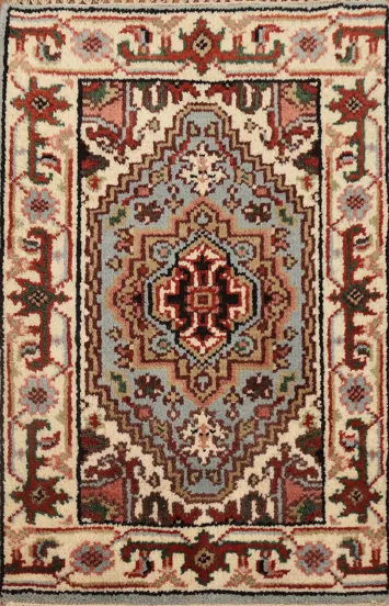Geometric Heriz Serapi Handmade Wool Rug 2x3