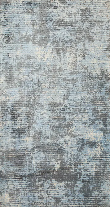 Handmade Blue Abstract Rug 2x4 for Modern Interiors