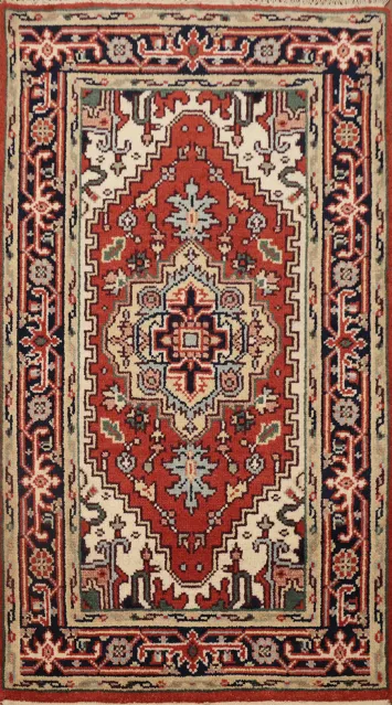 Geometric Heriz Serapi Handmade Wool Rug 3x5