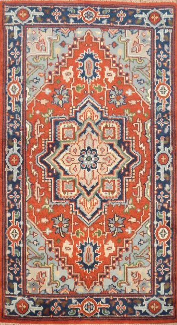 Geometric Heriz Serapi Handmade Rug 3x5