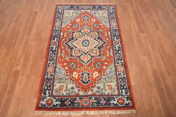 Geometric Heriz Serapi Handmade Rug 3x5