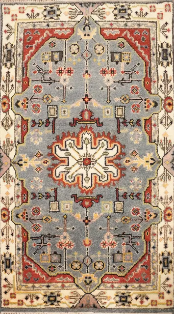 Geometric Oushak Handmade Rug 3x5