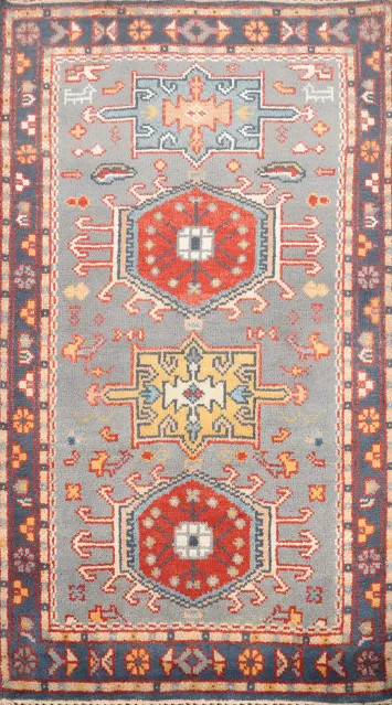 Geometric Kazak Handmade Rug 3x5