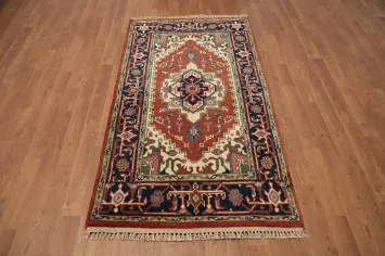 Geometric Heriz Serapi Handmade Wool Rug 3x5