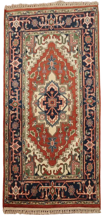 Geometric Heriz Serapi Handmade Wool Rug 3x5