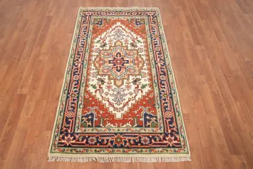 Geometric Heriz Serapi Handmade Rug 3x5