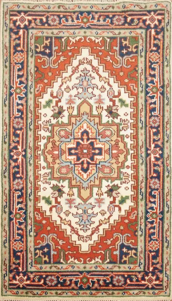 Geometric Heriz Serapi Handmade Rug 3x5