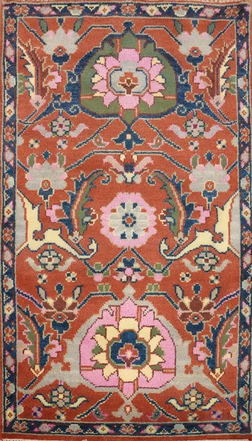 Orange Floral Kazak Handmade Rug 3x5