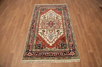 Ivory Heriz Serapi Handmade Wool Rug 3x5