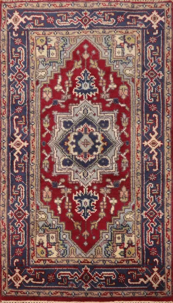 Red Heriz Serapi Handmade Wool Rug 3x5