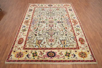 Handmade Floral Oushak Large Area Rug 9x12