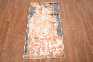 Contemporary Art-Inspired Handmade Abstract Rug 2x4