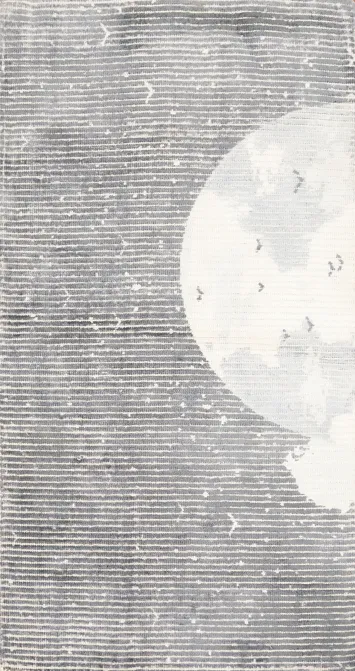 Contemporary Moonlit Sky Abstract Rug 2x4