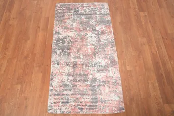 Contemporary Art-Inspired Distressed Look Abstract Rug 2x4