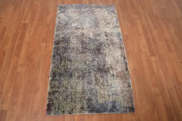 Modern Abstract Rug 3x5 with Soft Earthy Tones and Pattern Variety