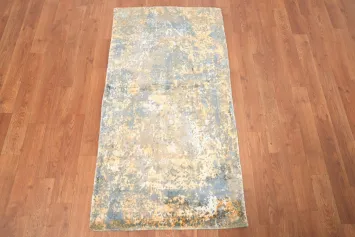 Modern Distressed Look Abstract Rug 2x4 with Earthy Tones